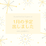 1月の予定と今思うこと